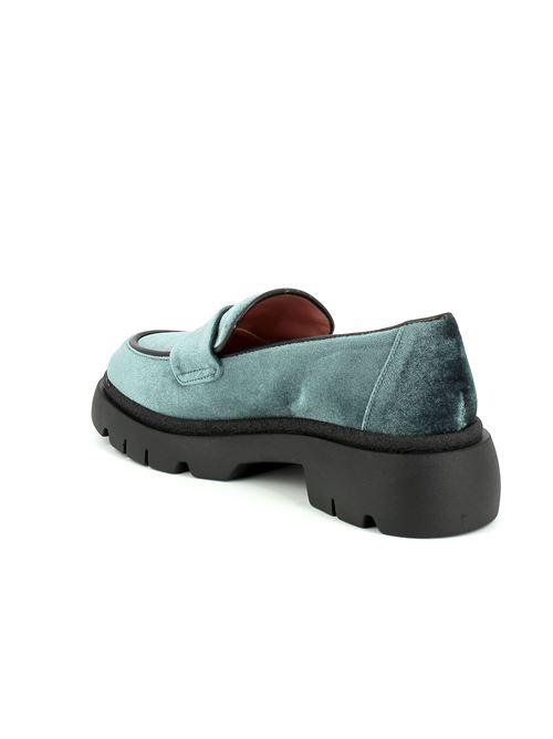 mocassino da donna in velluto blu ottanio IL BORGO FIRENZE | K2404VX